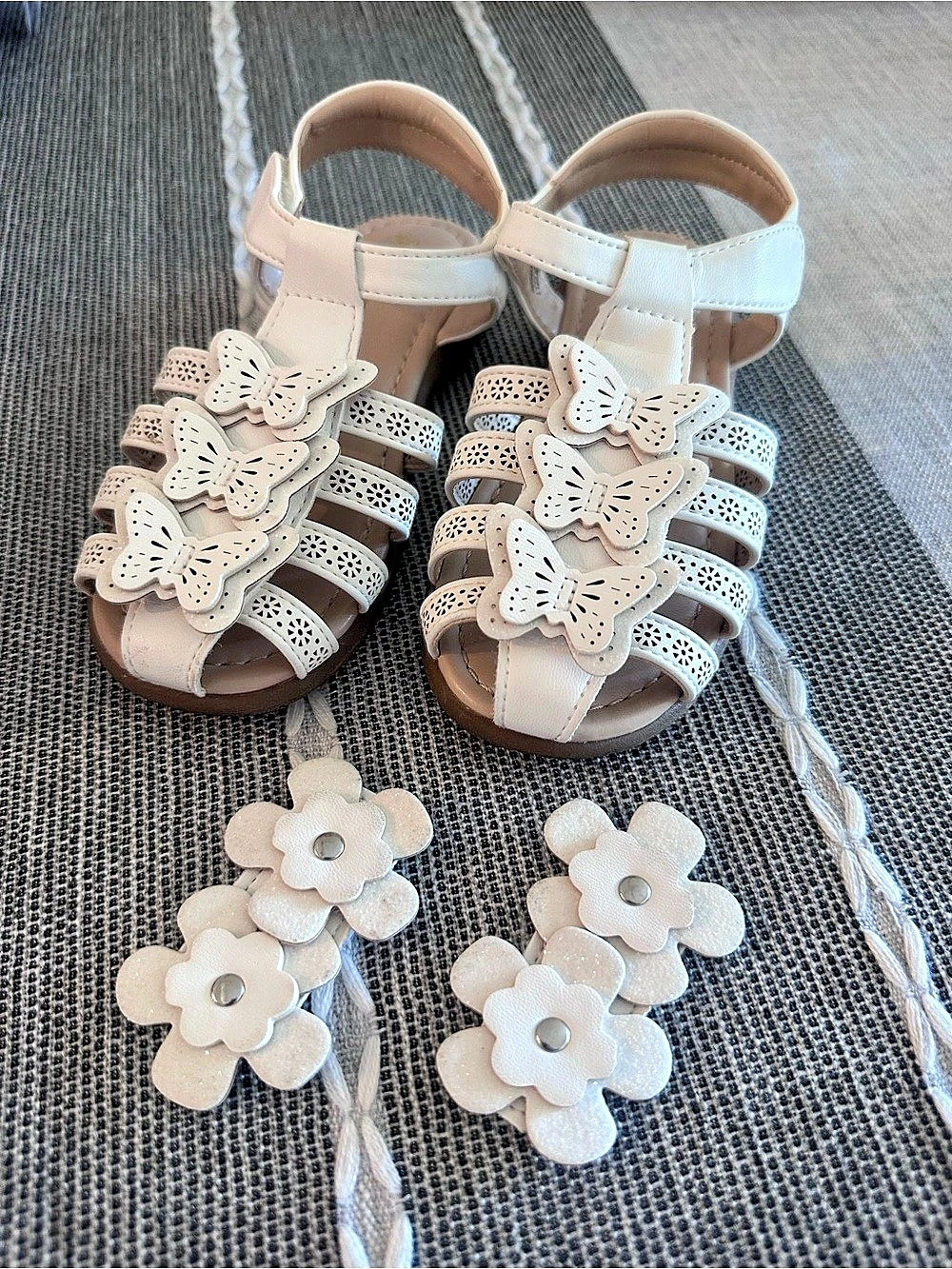 Dream Pairs Girls Interchangeable Flower Butterfly Sandals Toddler Girl Size 10K
